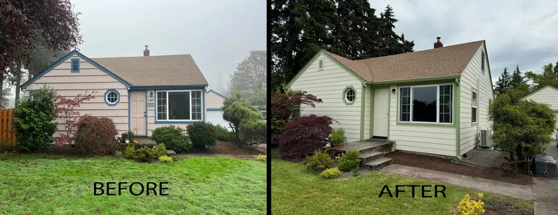Before and after: a small cottage with refreshed siding and trim